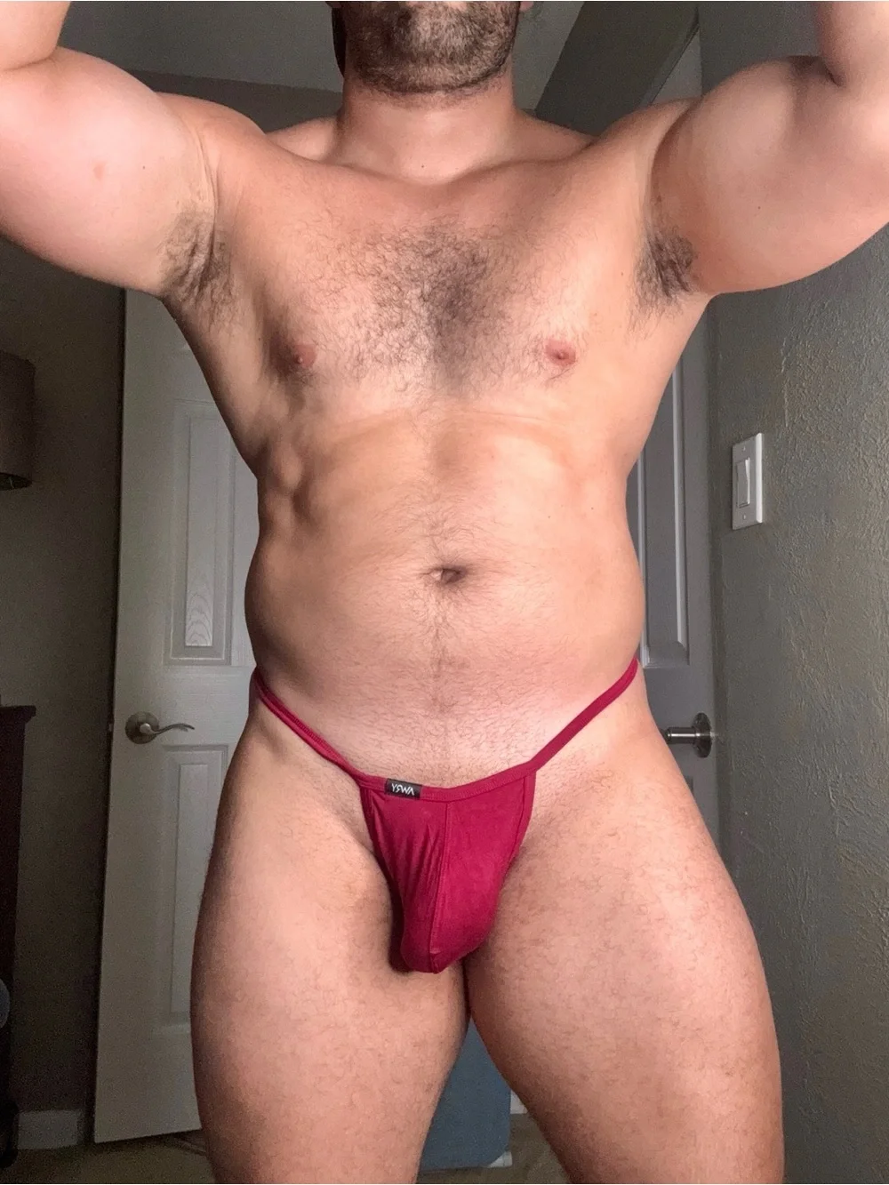 AWRY Men's Minimal String Thong in Burgundy - Invisible Low-Rise Fit